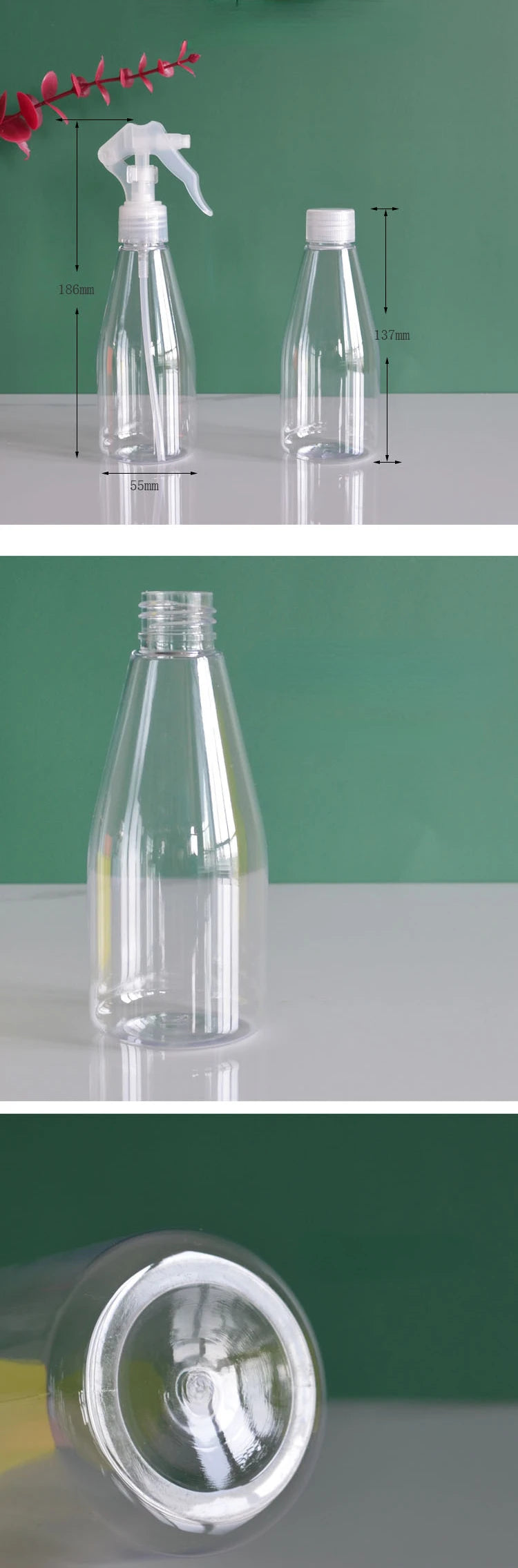 100-500ML Plastic Cleaning Hand Trigger Spray Bottle Garden Water Sprayer Vaporizer Moisturizer Refill Bottle Travel Container