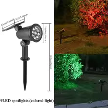 9-LED Solar Outdoor Spotlights