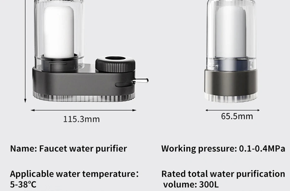 Tap Water Purifier Faucet Water Filter for Sink Kitchen Faucet Washable Ceramic Percolator Bathroom Filtration Purifie Sprayer
