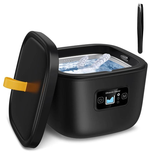 X50A-Ultrasonic Cleaner For Retainer, Denture, Mouth Guard, Toothbrush Head, 43Khz 255ML Ultrasonic Retainer EU Plug