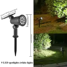 9-LED Solar Outdoor Spotlights