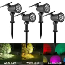 9-LED Solar Outdoor Spotlights