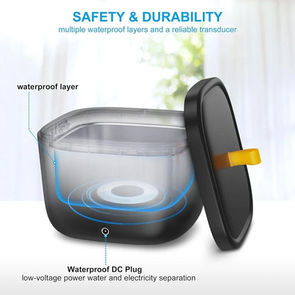 X50A-Ultrasonic Cleaner For Retainer, Denture, Mouth Guard, Toothbrush Head, 43Khz 255ML Ultrasonic Retainer EU Plug