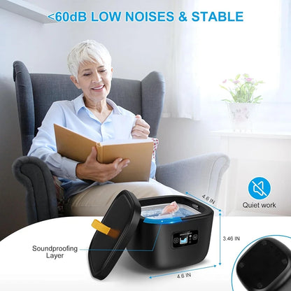X50A-Ultrasonic Cleaner For Retainer, Denture, Mouth Guard, Toothbrush Head, 43Khz 255ML Ultrasonic Retainer EU Plug